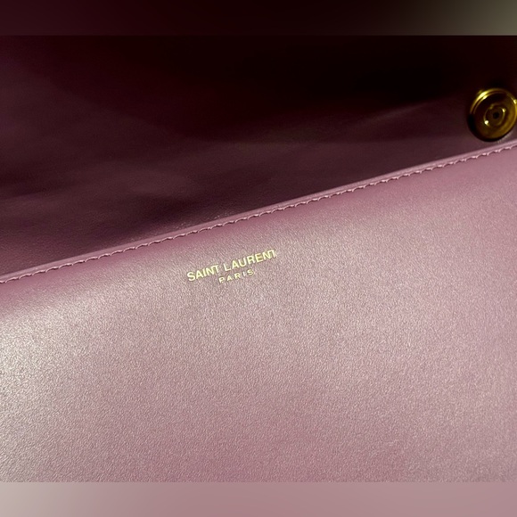 NWT Authentic YSL SAINT LAURENT Smooth Calfskin Carre Satchel Royal VIOLET $3100 - Picture 12 of 15